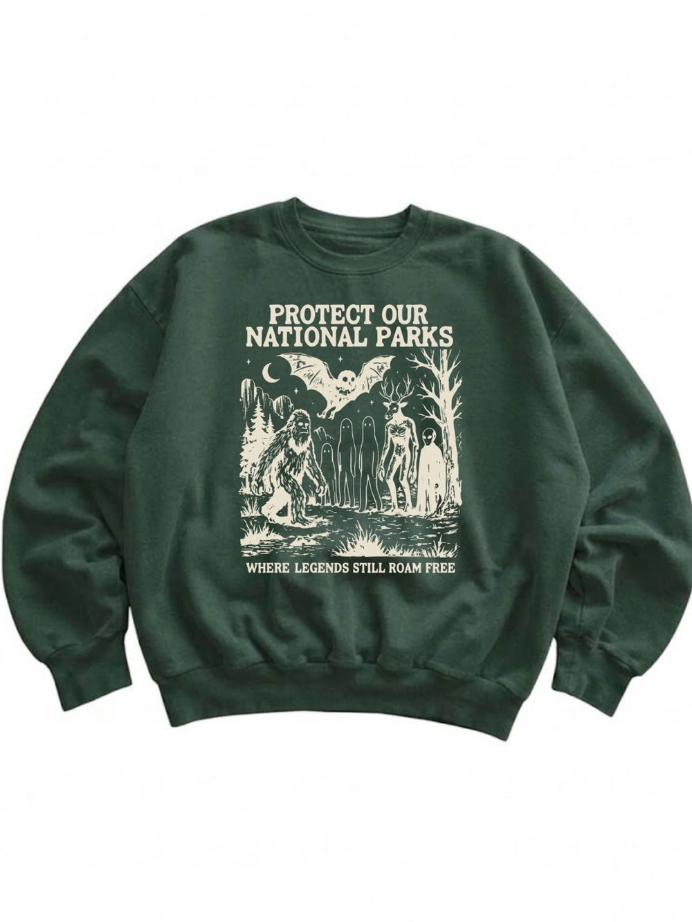 Gildan Protect Our National Parks Dark Green Graphic Sweatshirt